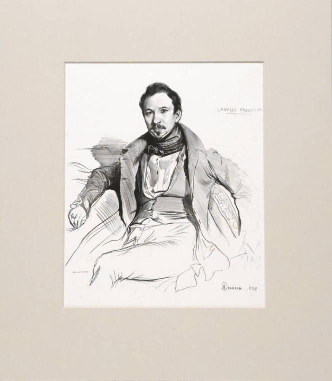Achille Devéria (French, 1800 – 1857), Portrait of Camille Roqueplan, Painter, 1829, Lithograph…