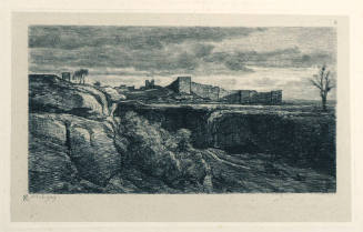 Charles François Daubigny (French, 1817 – 1878), Ruins of the Chateau of Cremieux (Les Ruines d…