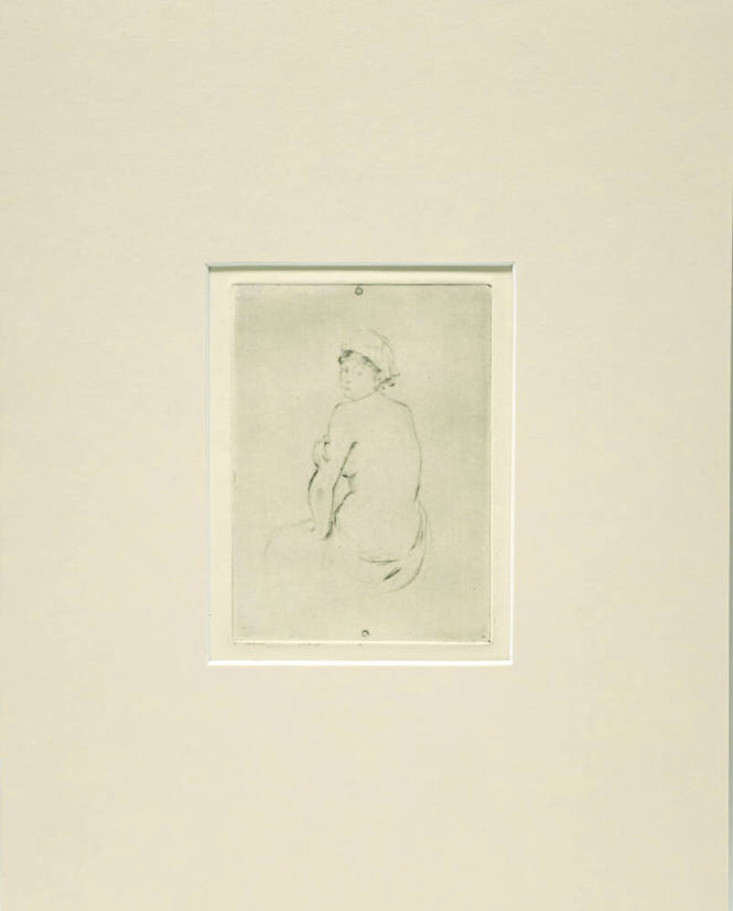 Berthe Morisot (French, 1841 – 1895), Nude from Back, 1889, Drypoint, 12 3/4 × 9 7/8 in., The H…
