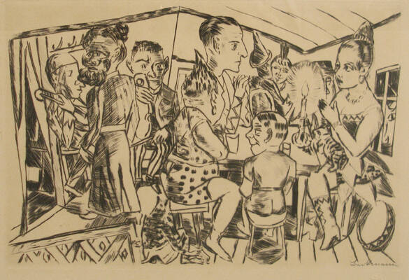 Max Beckmann (German, 1884-1950), Hinter den Kulissen (Behind the Scenes) from Der Jahrmarkt (T…