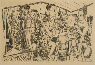 Max Beckmann (German, 1884-1950), Hinter den Kulissen (Behind the Scenes) from Der Jahrmarkt (T…