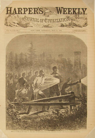 Rebels Outside  Their Works at Yorktown- Reconnoitering [sic] with Dark Lanterns
