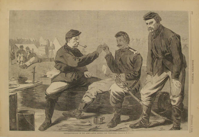 Winslow Homer (American, 1836-1910) Thanksgiving in the Army-After Dinner: The Wishbones, 1864,…