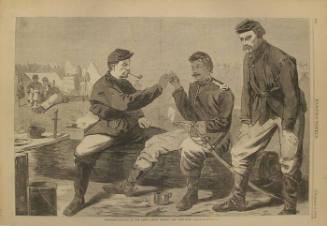 Winslow Homer (American, 1836-1910) Thanksgiving in the Army-After Dinner: The Wishbones, 1864,…