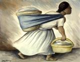 Woman Carrying Two Baskets