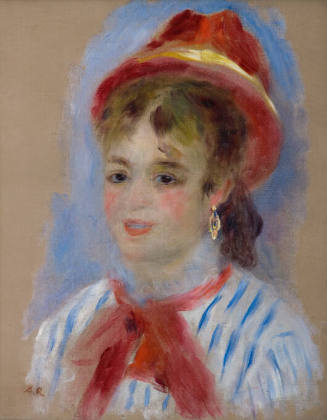 Pierre-Auguste Renoir (French, 1841-1919), Estelle in a Red Hat, 1876, oil on canvas, 16 1/8 x …