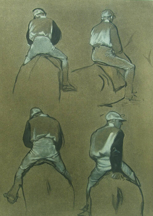 Edgar Degas, French, 1834-1917, Four Studies of a Jockey for Racehorses before the Stands  from…