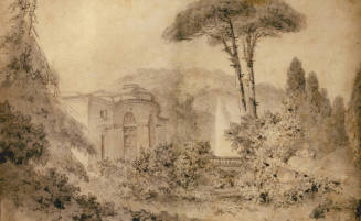Hubert Robert, French, 1733 - 1808, Chateau in the Bois de Boulogne, ca. 1780, graphite,  9 3/1…