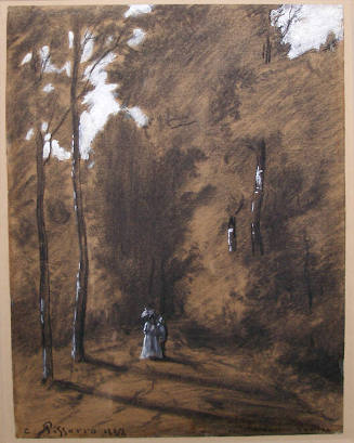 Camille Pissarro French (1830-1903), Sous-Bois, 1862, chalk on paper, 9 7/16 in. by 7 ¼ in., Th…