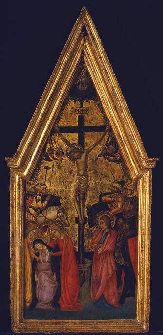 Artist Unknown, Italian, Equestrian Crucifixion, ca. 1350, tempera and gold  leaf on panel,  Th…