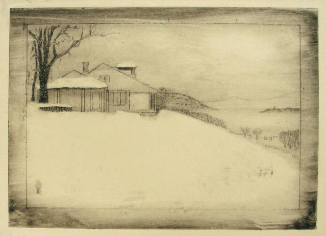 Lake George House in Winter- Viewed on the Left