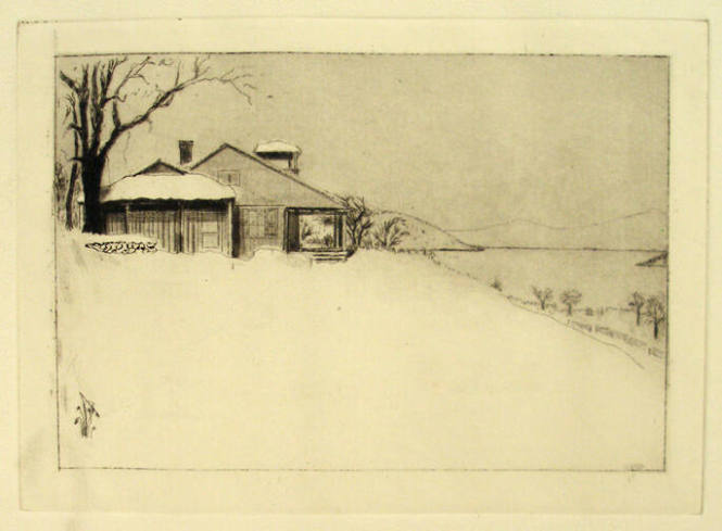 Lake George House in Winter- Viewed on the Left