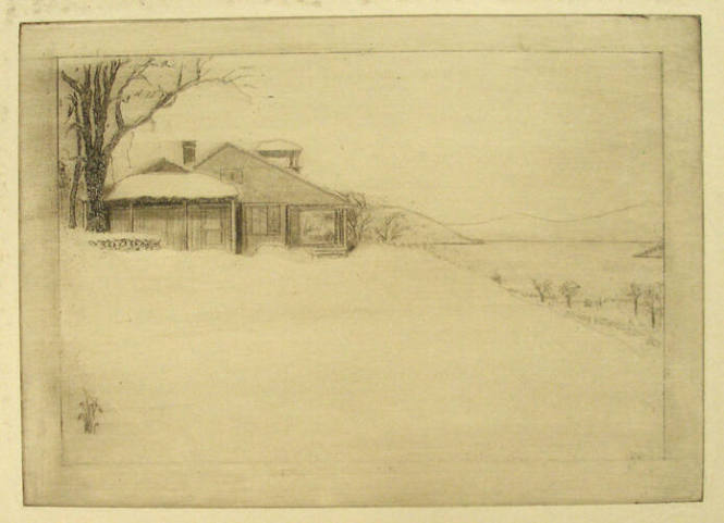 Lake George House in Winter- Viewed on the Left