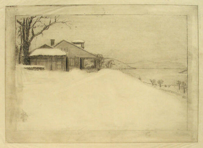 Lake George House in Winter- Viewed on the Left