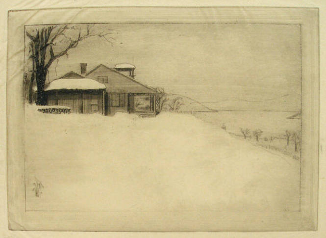 Lake George House in Winter- Viewed on the Left