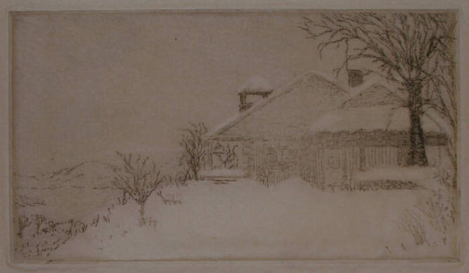 Lake George House in Winter- Miniature