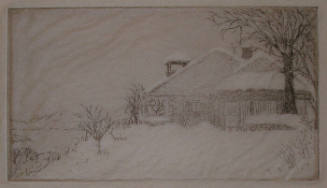 Lake George House in Winter- Miniature