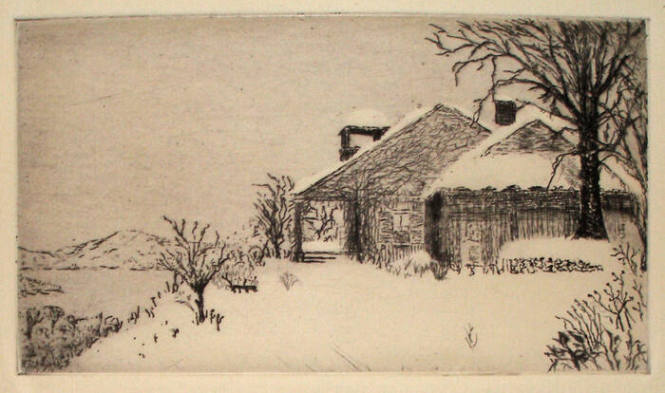 Lake George House in Winter- Miniature
