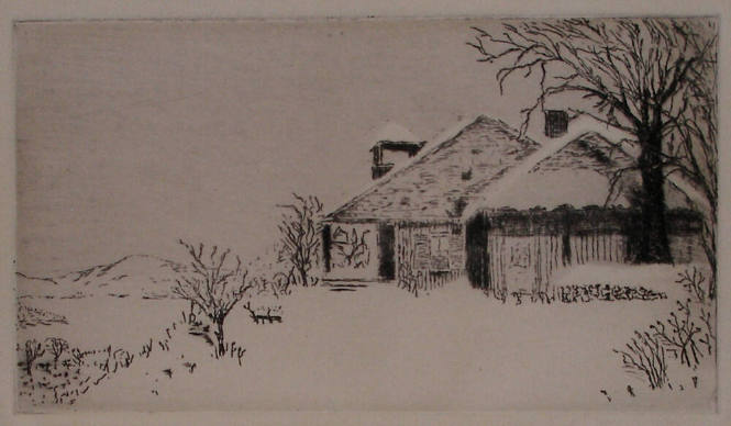 Lake George House in Winter- Miniature