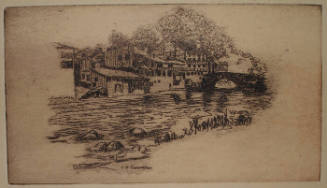 Village and Bridge on Stream